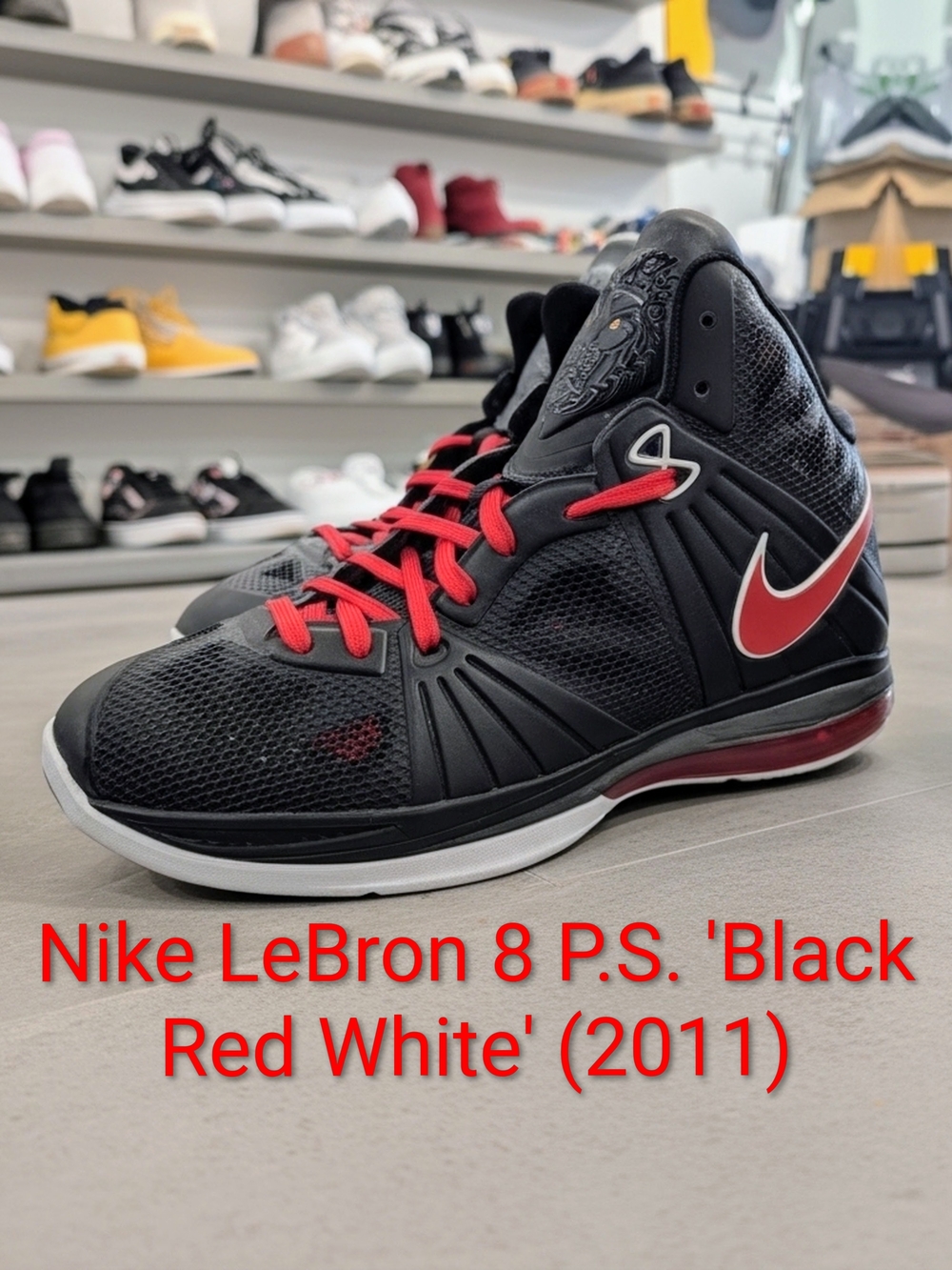 Nike LeBron 8 P.S. 'Black Red White' (2011) Mens 11.5 EUC